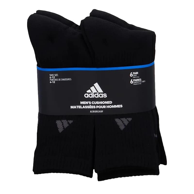 Mens' 6 Pack Crew Socks