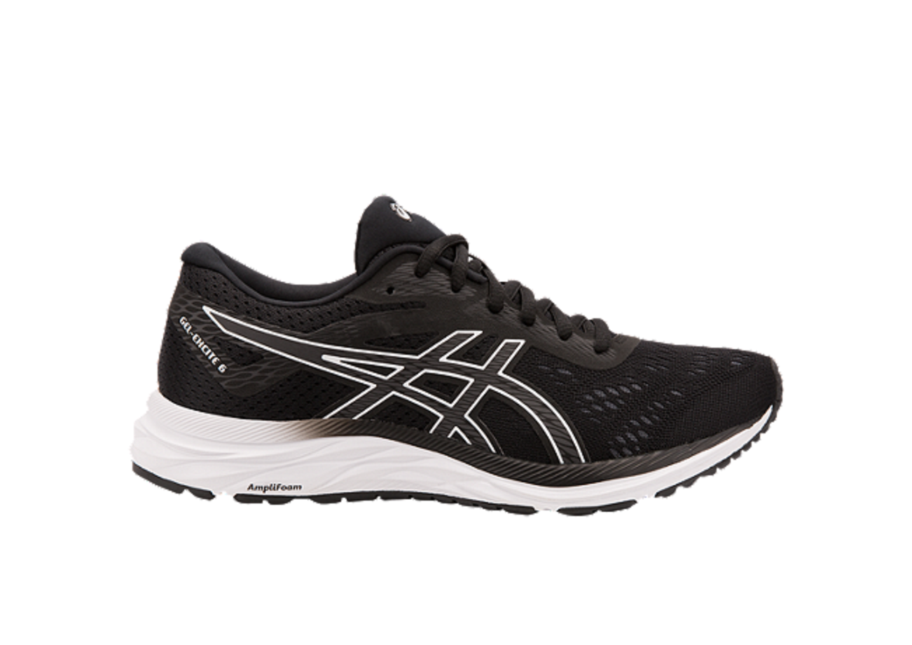 black and white asics shoes