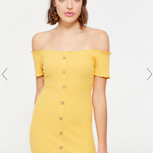 Ribbed Off Shoulder Dress
