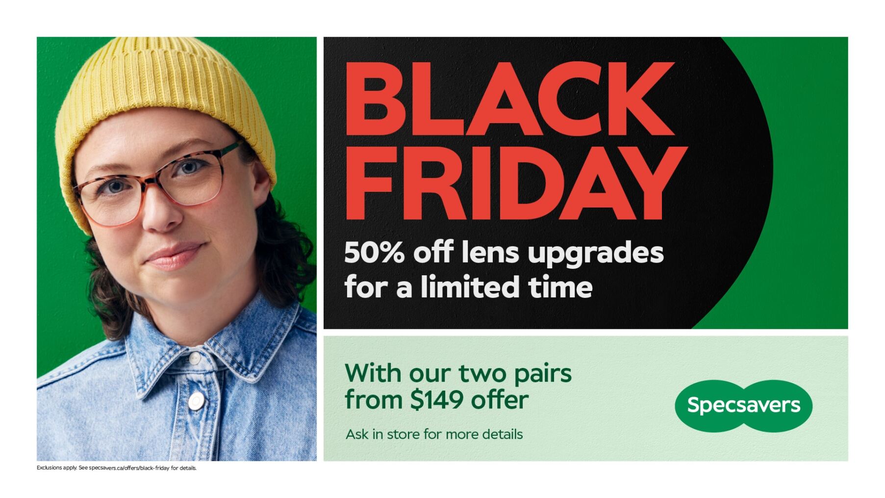 Specsavers 50% Off lens upgrade